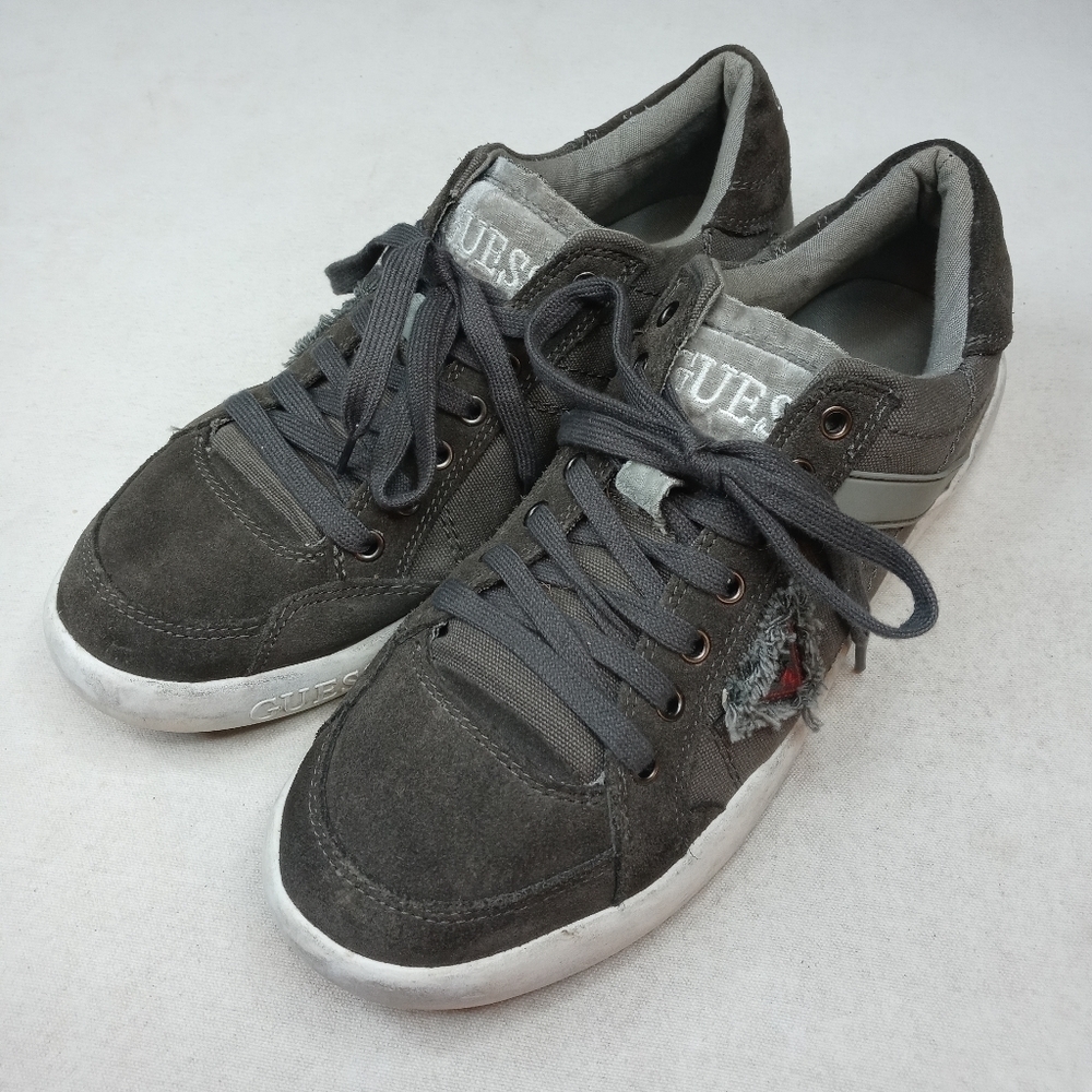 Guess Mens Gray Suede & Textile Lace Up Dr
